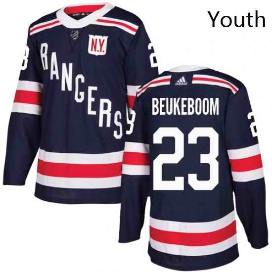 Youth Adidas New York Rangers 23 Jeff Beukeboom Authentic Navy Blue 2018 Winter Classic NHL Jersey